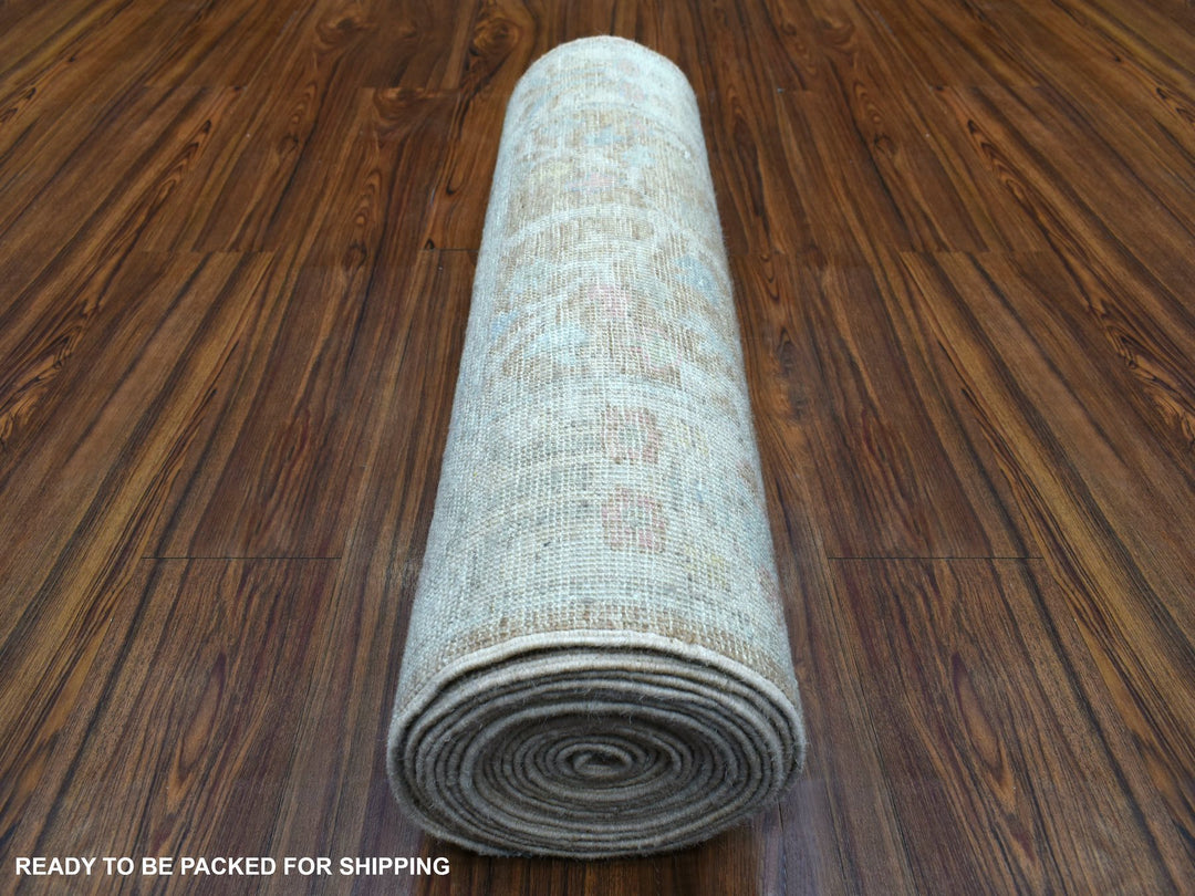 2'9" x 19'5" New Hand Knotted Brown Wool Runner Oriental Rug - MOA10269877