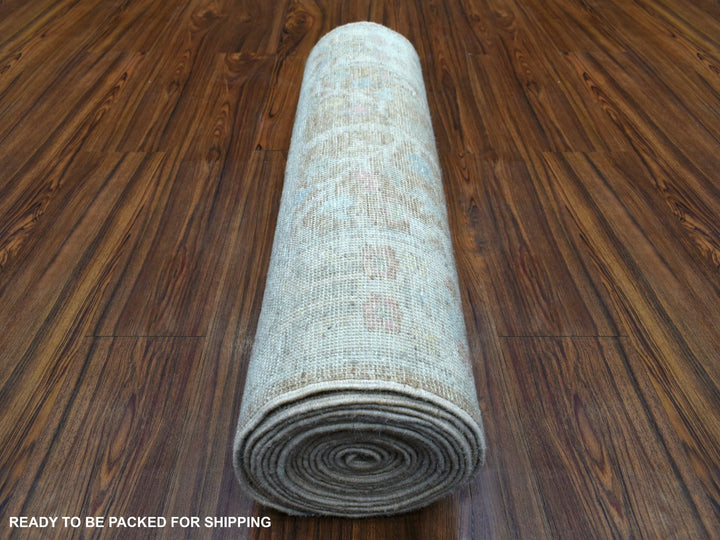 2'9" x 19'5" New Hand Knotted Brown Wool Runner Oriental Rug - MOA10269877