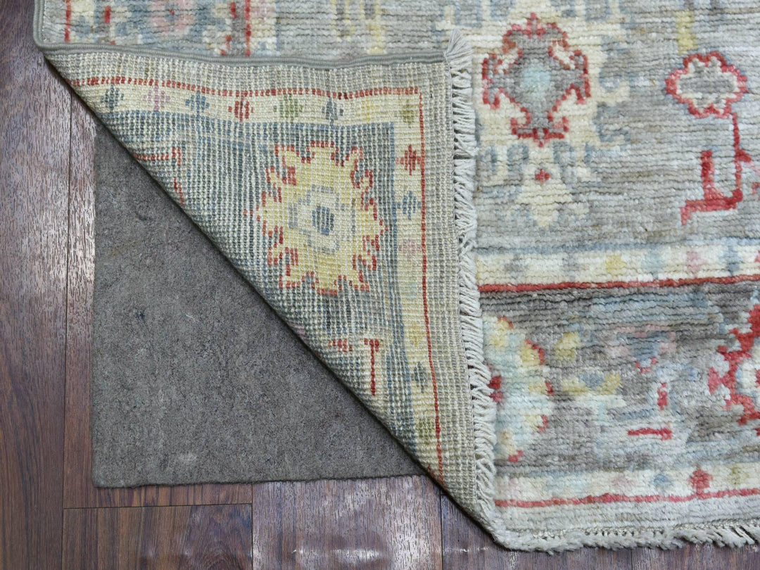 2'7" x 12'2" New Hand Knotted Grey Wool Runner Oriental Rug - MOA10269882