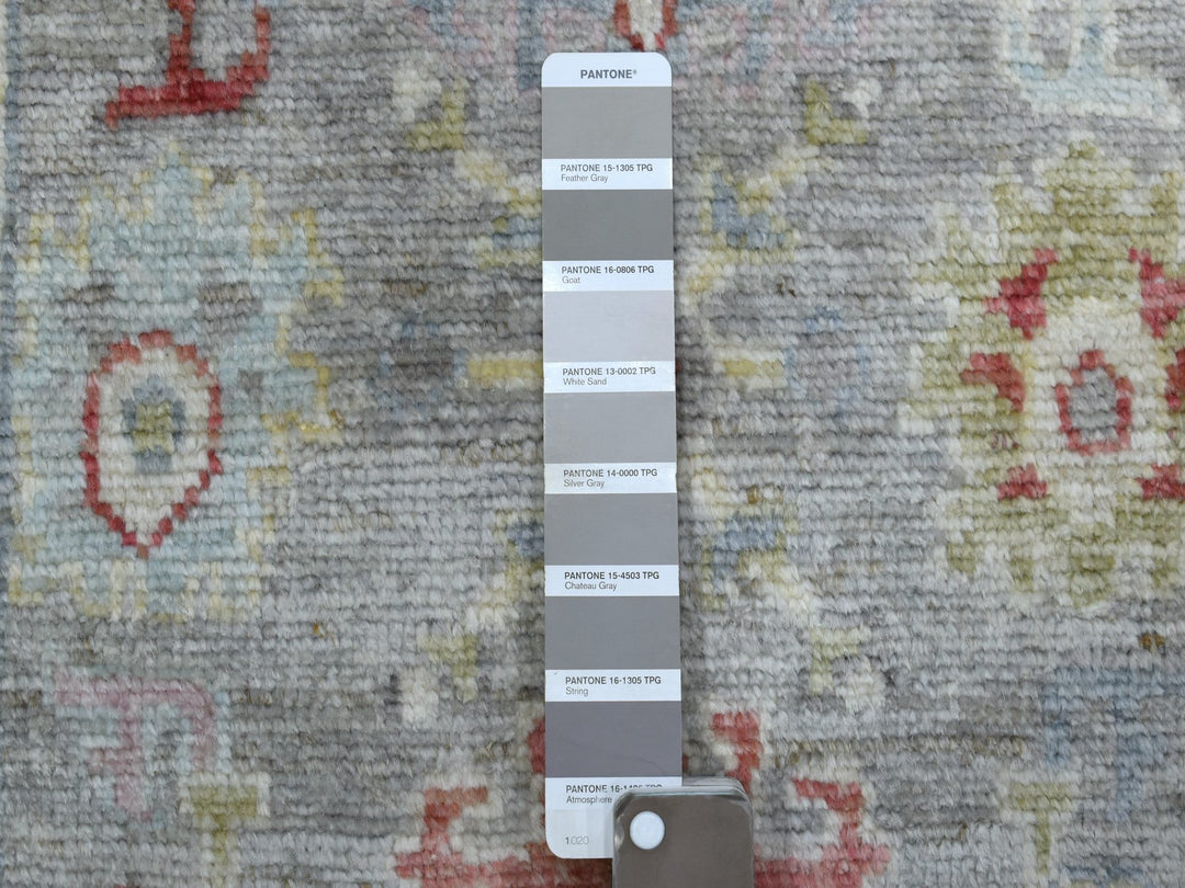 2'7" x 12'2" New Hand Knotted Grey Wool Runner Oriental Rug - MOA10269882
