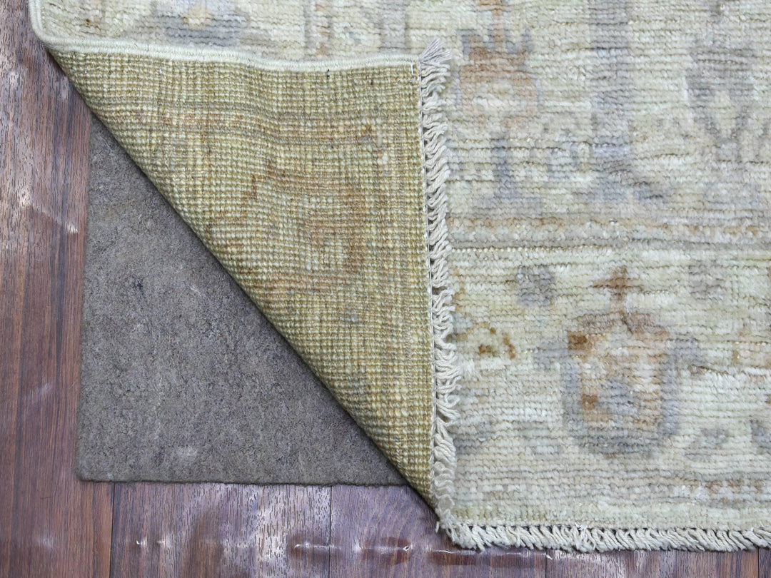 2'8" x 11'9" New Hand Knotted Beige Wool Runner Oriental Rug - MOA10269893