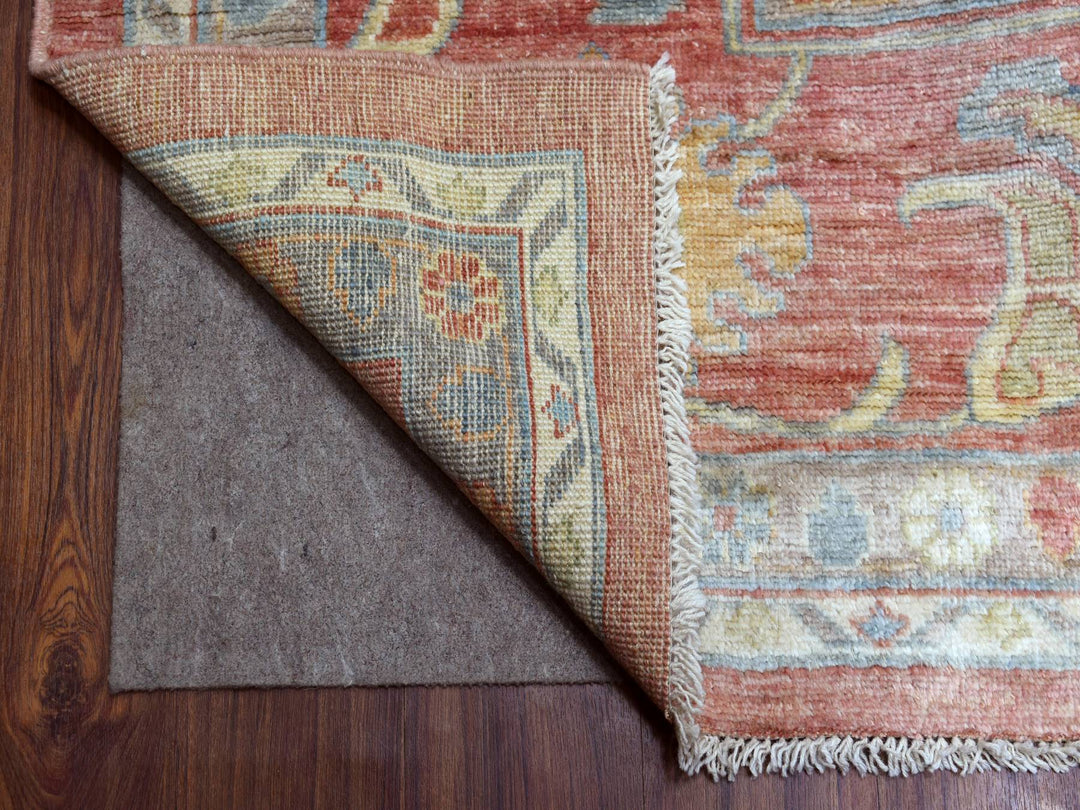 11'10" x 14'3" New Hand Knotted Pink Wool Rectangle Oriental Rug - MOA10269899
