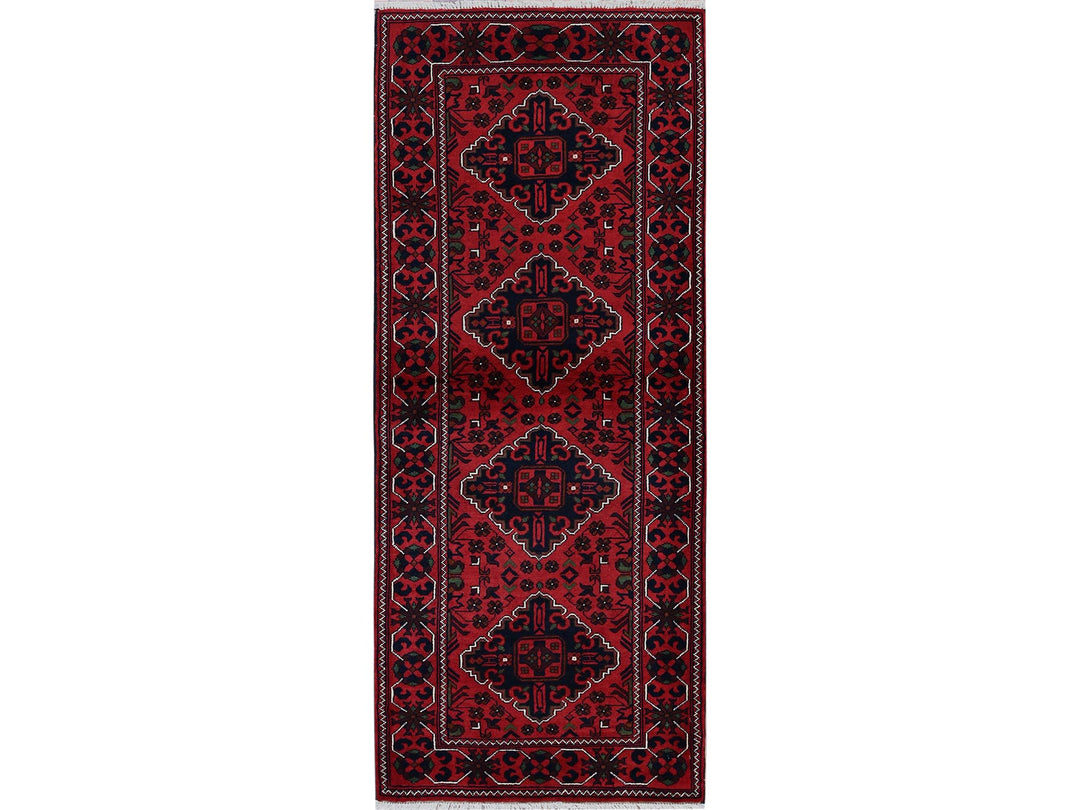 2'4" x 5'8" New Hand Knotted Red Wool Runner Oriental Rug - MOA102698