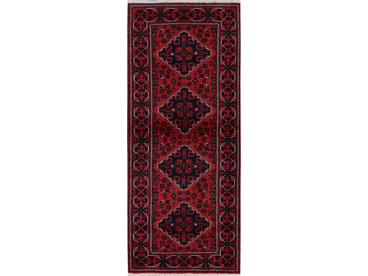 2'4" x 5'8" New Hand Knotted Red Wool Runner Oriental Rug - MOA102698