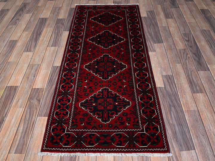 2'4" x 5'8" New Hand Knotted Red Wool Runner Oriental Rug - MOA102698