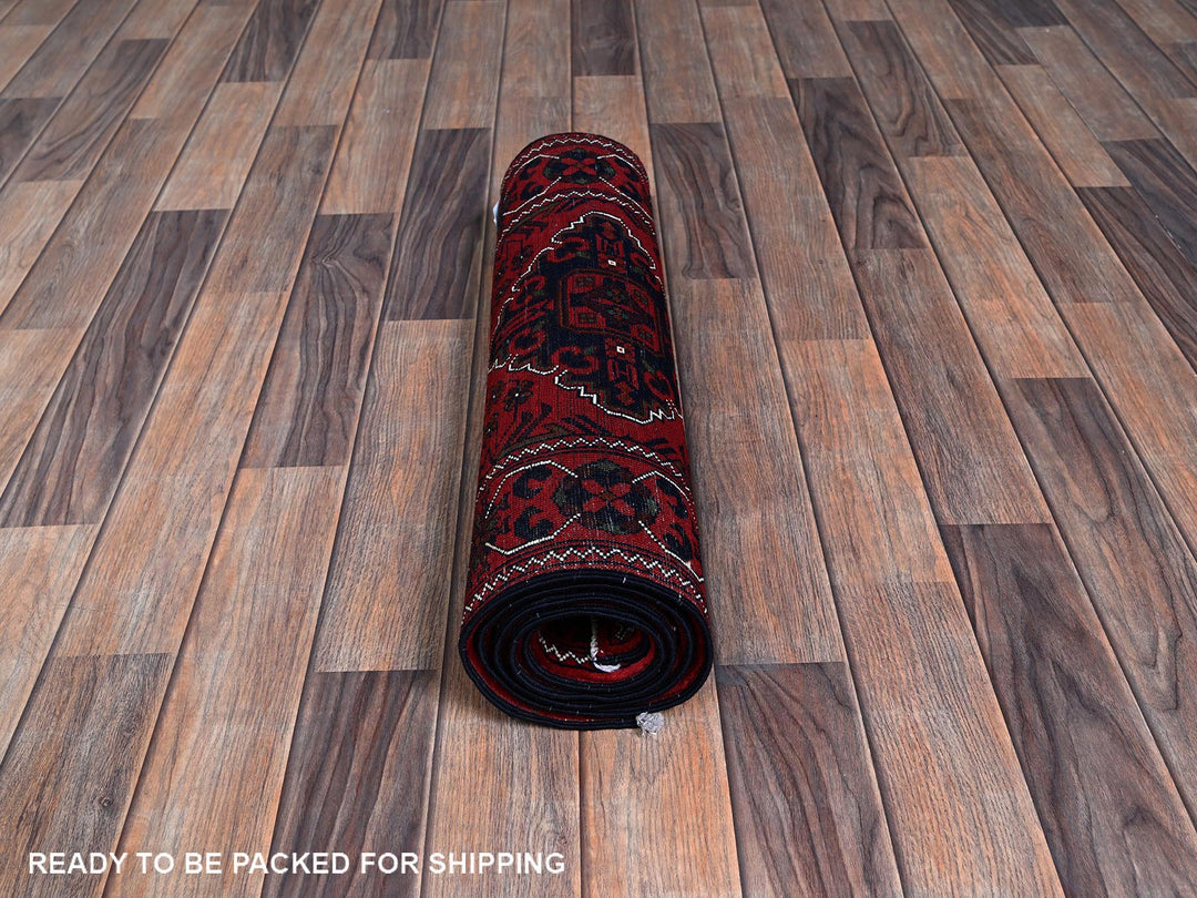 2'4" x 5'8" New Hand Knotted Red Wool Runner Oriental Rug - MOA102698