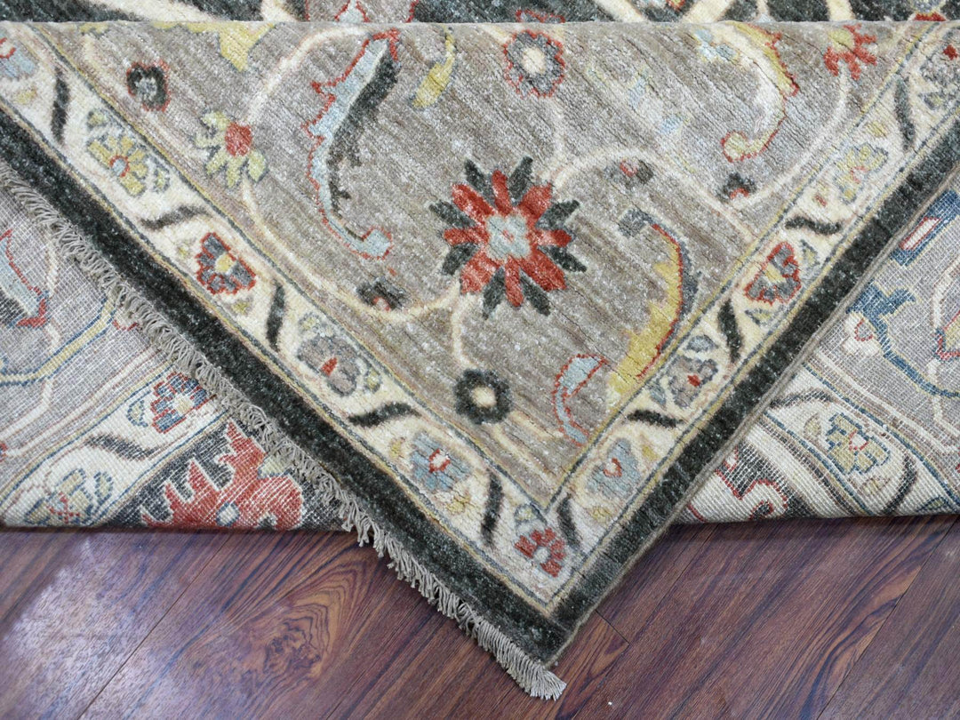 9'3" x 11'9" New Hand Knotted Black Wool Rectangle Oriental Rug - MOA10269938