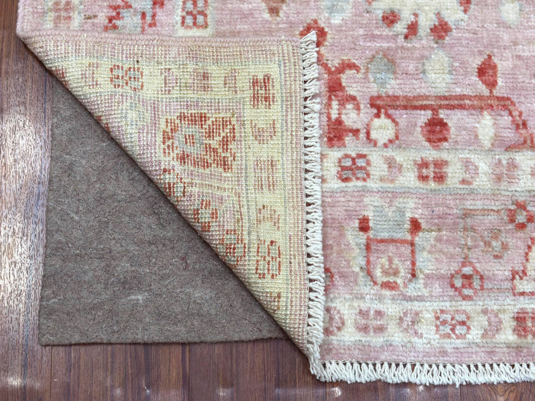4'1" x 5'10" New Hand Knotted Pink Wool Rectangle Oriental Rug - MOA10269946