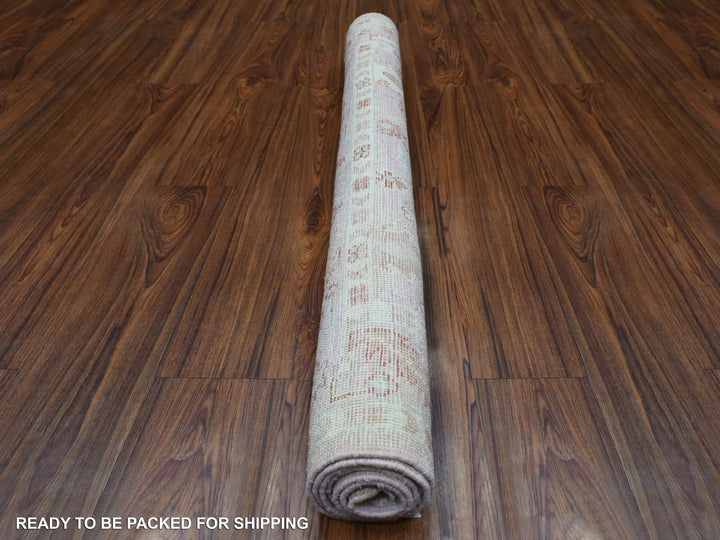 4'1" x 5'10" New Hand Knotted Pink Wool Rectangle Oriental Rug - MOA10269946