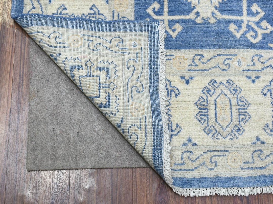 6'0" x 8'8" New Hand Knotted Blue Wool Rectangle Oriental Rug - MOA10270004