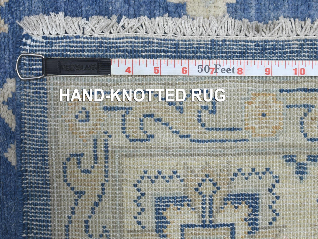 6'0" x 8'8" New Hand Knotted Blue Wool Rectangle Oriental Rug - MOA10270004