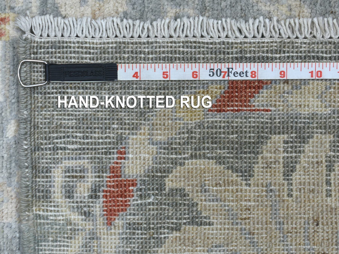 6'1" x 8'8" New Hand Knotted Grey Wool Rectangle Oriental Rug - MOA10270011
