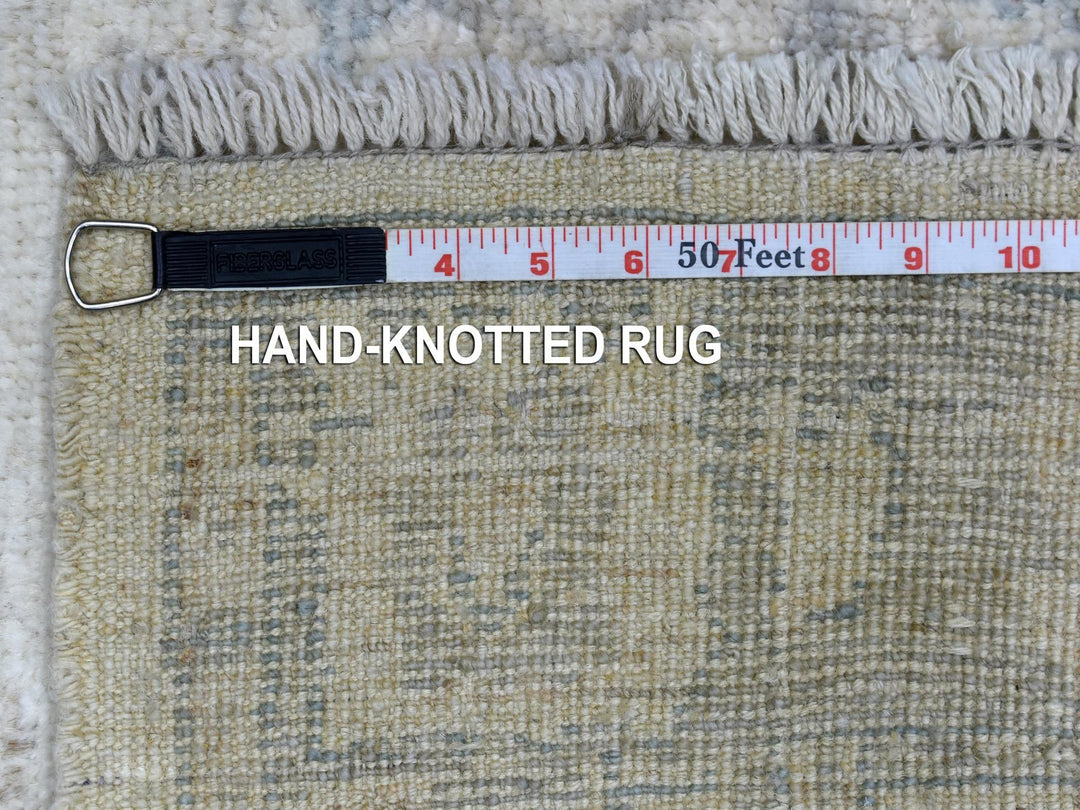 4'0" x 6'0" New Hand Knotted Ivory Wool Rectangle Oriental Rug - MOA10270040