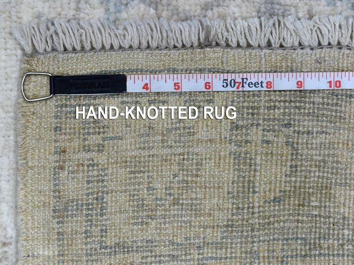 4'0" x 6'0" New Hand Knotted Ivory Wool Rectangle Oriental Rug - MOA10270040