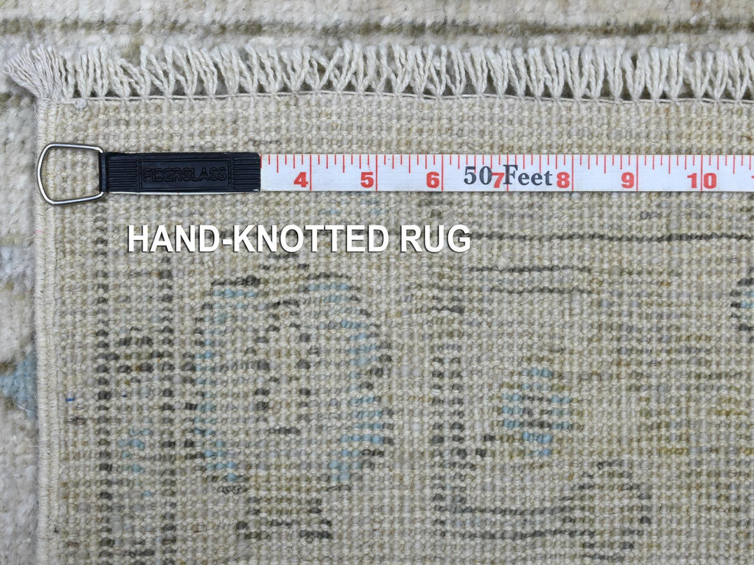 2'6" x 19'9" New Hand Knotted Grey Wool Runner Oriental Rug - MOA10270042