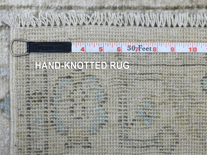 2'6" x 19'9" New Hand Knotted Grey Wool Runner Oriental Rug - MOA10270042