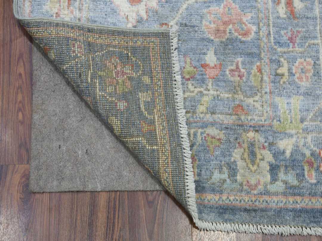2'6" x 19'2" New Hand Knotted Blue Wool Runner Oriental Rug - MOA10270052