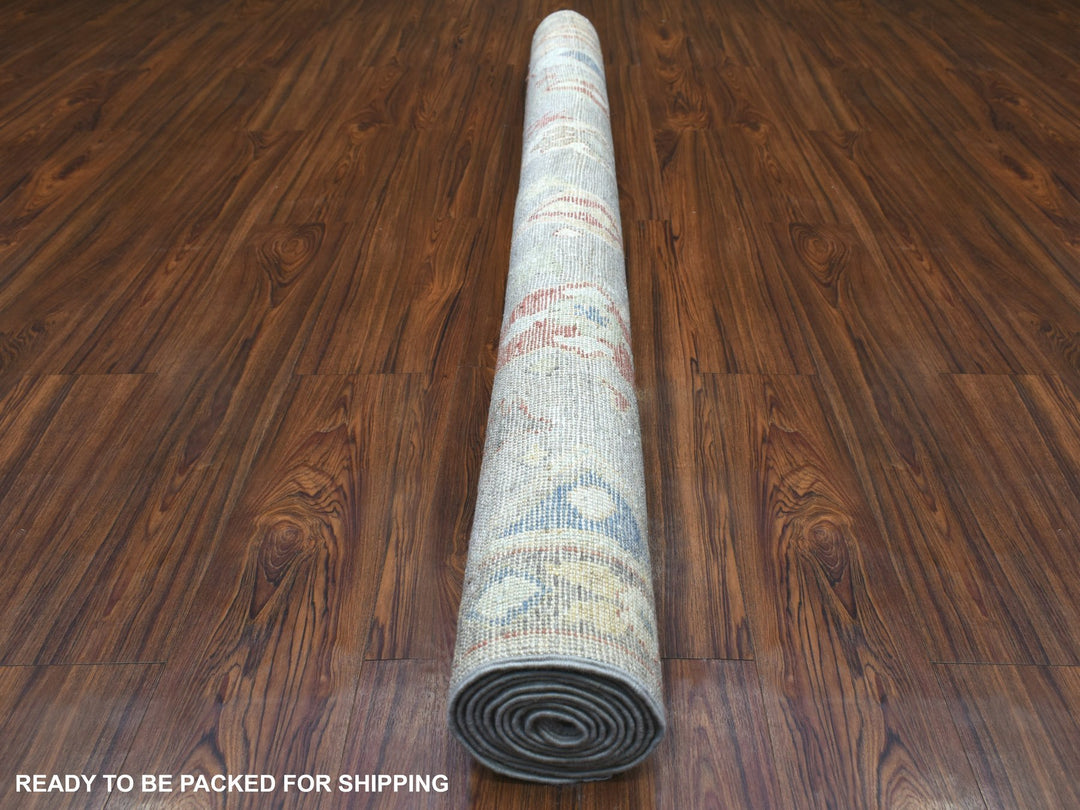 6'0" x 8'8" New Hand Knotted Grey Wool Rectangle Oriental Rug - MOA10270065