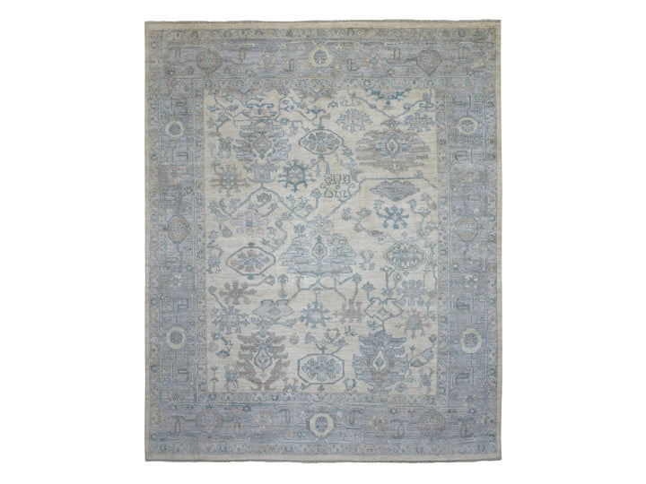 7'10" x 10'0" New Hand Knotted Ivory Wool Rectangle Oriental Rug - MOA10270072