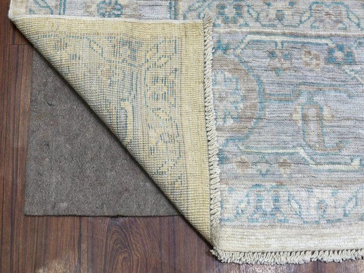 7'10" x 10'0" New Hand Knotted Ivory Wool Rectangle Oriental Rug - MOA10270072
