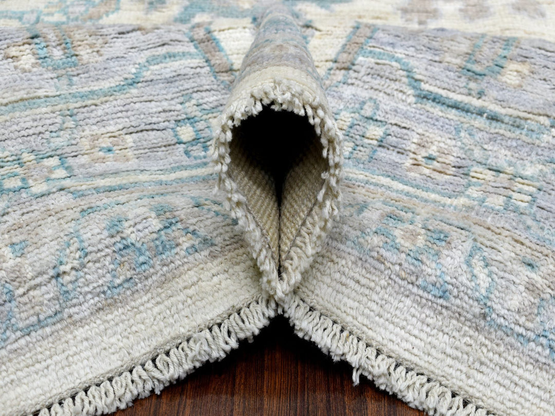 7'10" x 10'0" New Hand Knotted Ivory Wool Rectangle Oriental Rug - MOA10270072