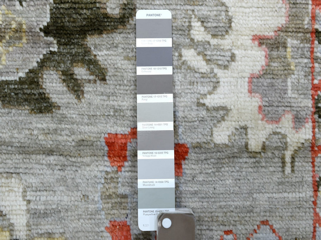 2'7" x 9'8" New Hand Knotted Grey Wool Runner Oriental Rug - MOA10270108