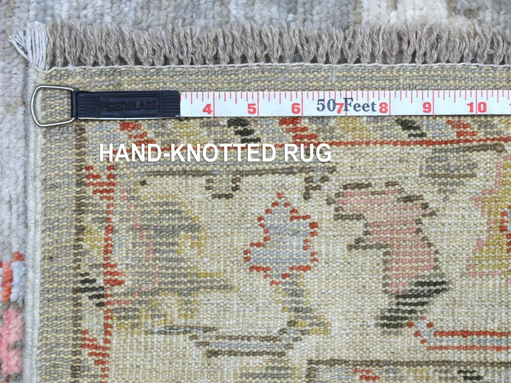 2'7" x 9'8" New Hand Knotted Grey Wool Runner Oriental Rug - MOA10270108