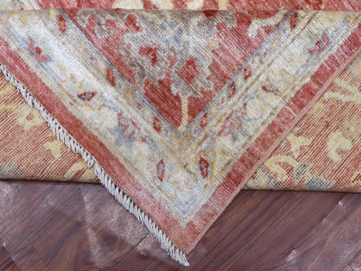 11'9" x 14'8" New Hand Knotted Pink Wool Rectangle Oriental Rug - MOA10270140