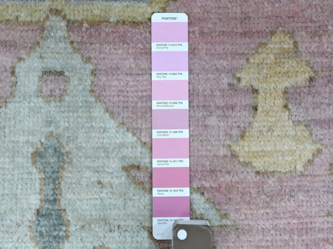 3'4" x 9'9" New Hand Knotted Pink Wool Runner Oriental Rug - MOA10270179