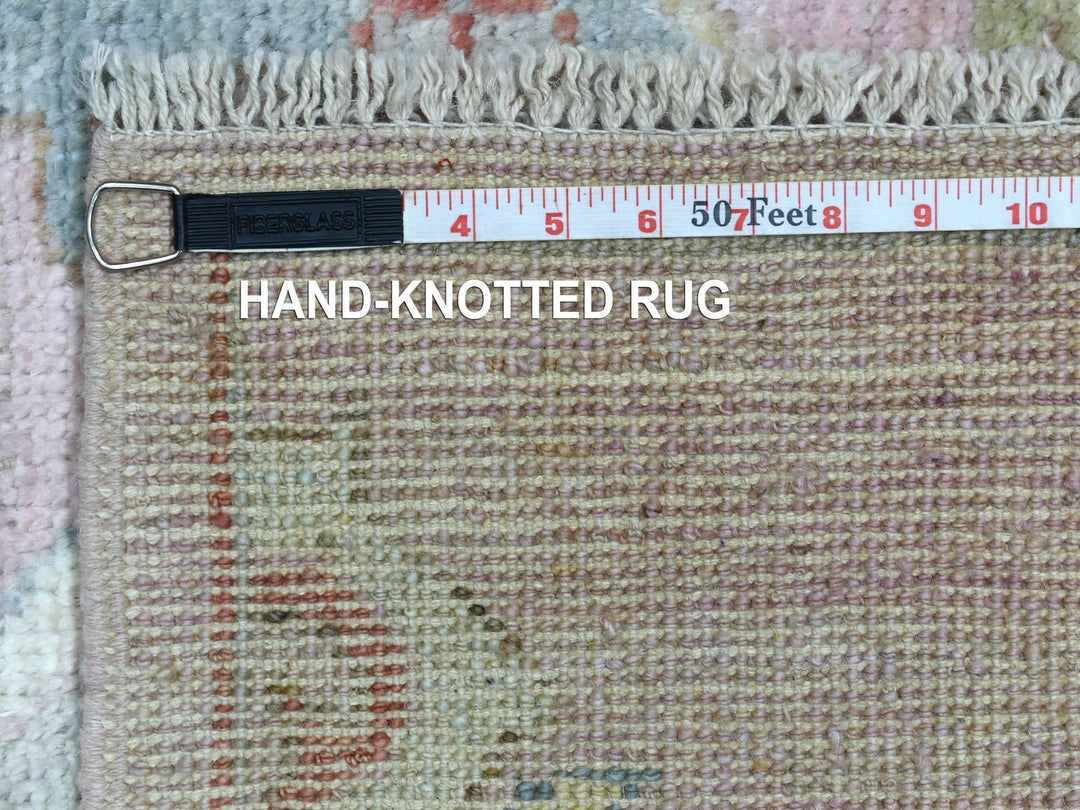 3'4" x 9'9" New Hand Knotted Pink Wool Runner Oriental Rug - MOA10270179