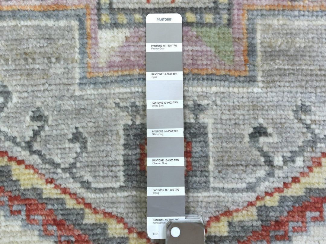 3'0" x 12'0" New Hand Knotted Grey Wool Runner Oriental Rug - MOA10270181