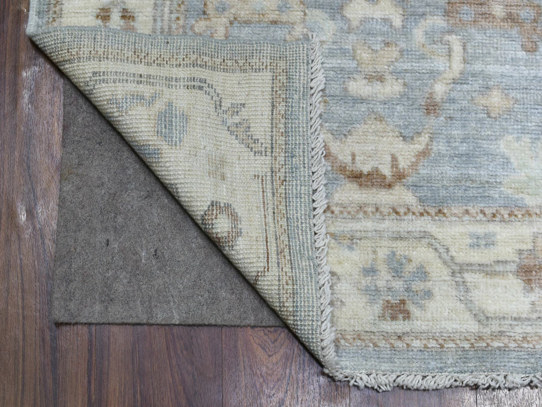 3'0" x 13'7" New Hand Knotted Grey Wool Runner Oriental Rug - MOA10270188