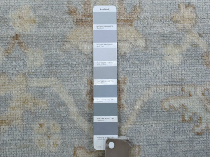 3'0" x 13'7" New Hand Knotted Grey Wool Runner Oriental Rug - MOA10270188