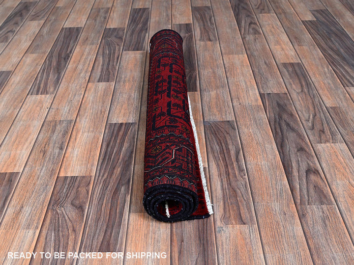 2'8" x 4'0" New Hand Knotted Red Wool Rectangle Oriental Rug - MOA102701