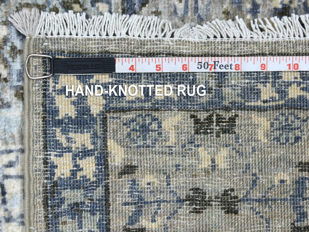 6'0" x 9'5" New Hand Knotted Grey Wool Rectangle Oriental Rug - MOA10270221
