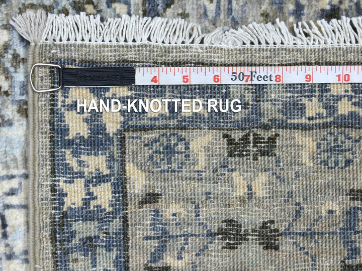 6'0" x 9'5" New Hand Knotted Grey Wool Rectangle Oriental Rug - MOA10270221