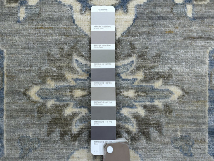 2'6" x 11'6" New Hand Knotted Grey Wool Runner Oriental Rug - MOA10270226