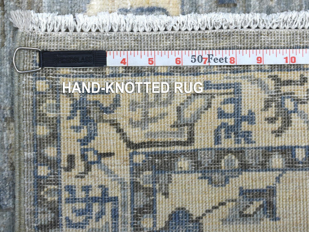2'6" x 11'6" New Hand Knotted Grey Wool Runner Oriental Rug - MOA10270226