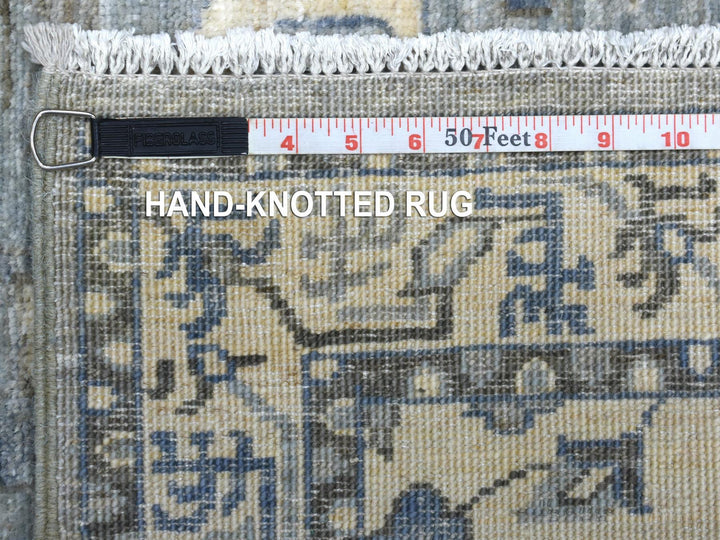 2'6" x 11'6" New Hand Knotted Grey Wool Runner Oriental Rug - MOA10270226