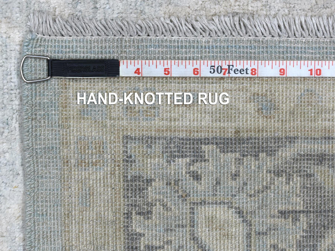 6'0" x 8'9" New Hand Knotted Grey Wool Rectangle Oriental Rug - MOA10270253