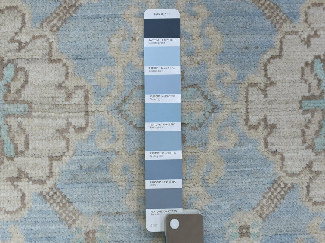 2'9" x 15'0" New Hand Knotted Blue Wool Runner Oriental Rug - MOA10270267