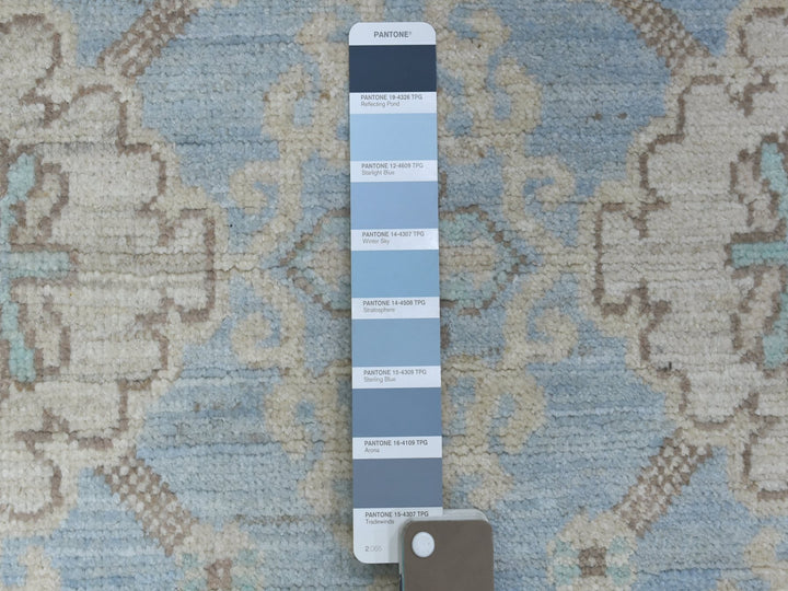 2'9" x 15'0" New Hand Knotted Blue Wool Runner Oriental Rug - MOA10270267