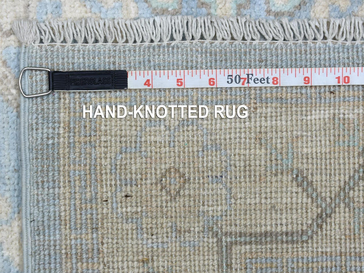 2'9" x 15'0" New Hand Knotted Blue Wool Runner Oriental Rug - MOA10270267