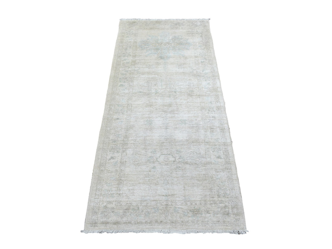 2'7" x 5'10" New Hand Knotted Ivory Wool Runner Oriental Rug - MOA10270268