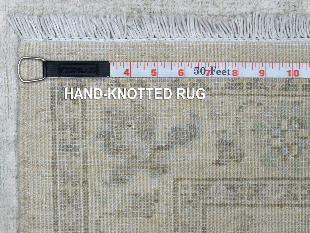 2'7" x 5'10" New Hand Knotted Ivory Wool Runner Oriental Rug - MOA10270268