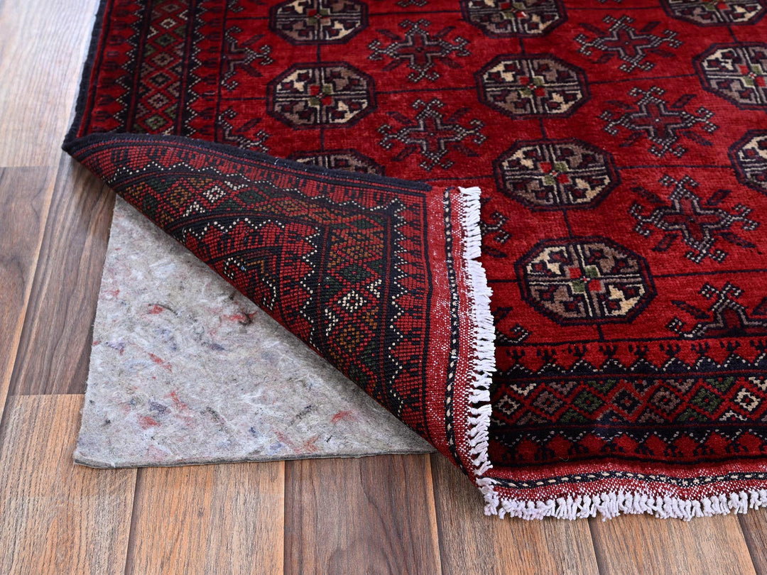 2'9" x 3'10" New Hand Knotted Red Wool Rectangle Oriental Rug - MOA102702