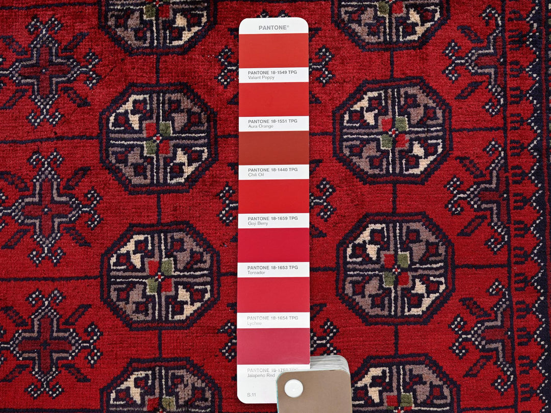 2'9" x 3'10" New Hand Knotted Red Wool Rectangle Oriental Rug - MOA102702
