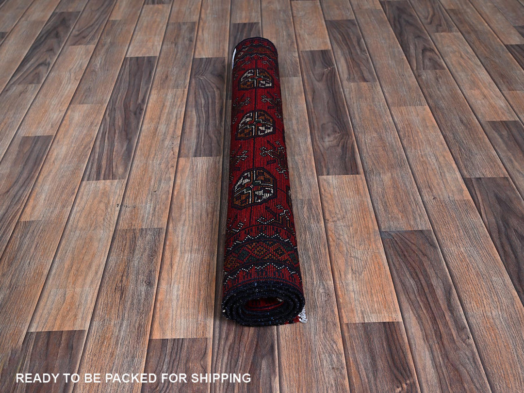 2'9" x 3'10" New Hand Knotted Red Wool Rectangle Oriental Rug - MOA102702