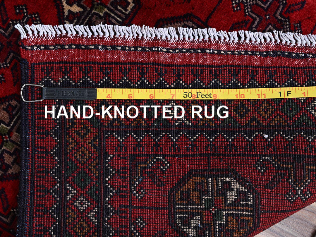 2'9" x 3'10" New Hand Knotted Red Wool Rectangle Oriental Rug - MOA102702