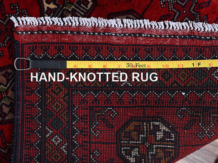 2'9" x 3'10" New Hand Knotted Red Wool Rectangle Oriental Rug - MOA102702